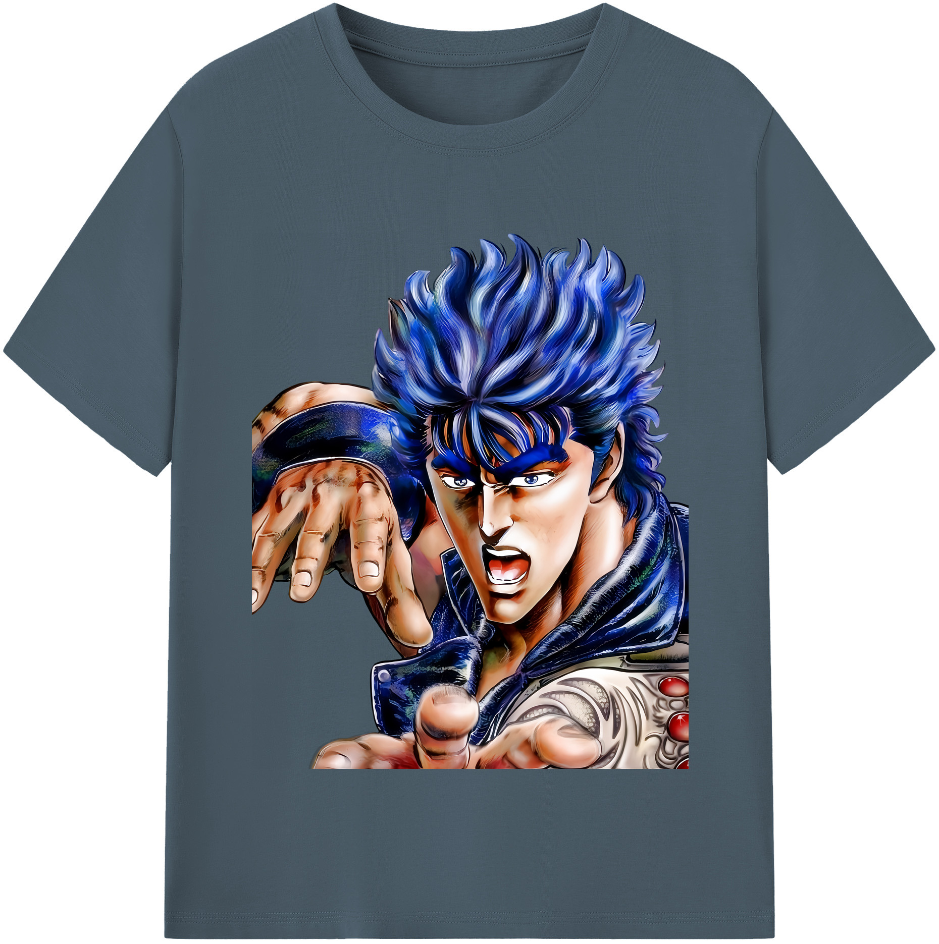 （画像用） 北斗の拳 Fist of the North Star 綿100％半袖Tシャツ（フロントプリント）